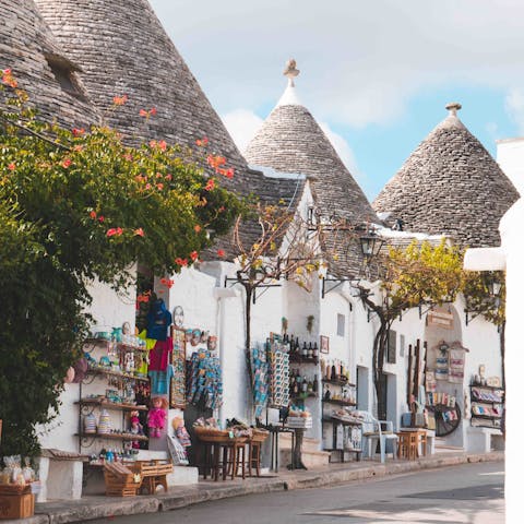 Discover the charming delights of nearby Alberobello