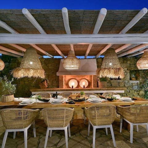 Sit outside for supper in the warm evening air