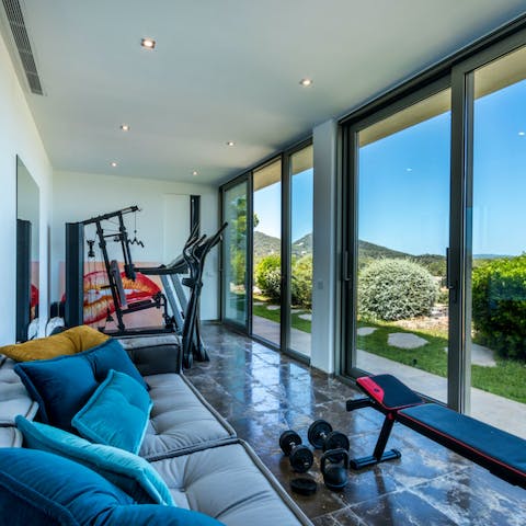 Enjoy a workout with a view in the in-house gym
