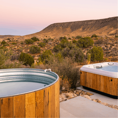 Unwind amidst the cacti at the outdoor spa