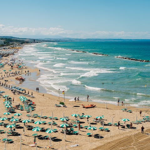 Visit Spiaggia Micenci beach, just a six–minute drive away