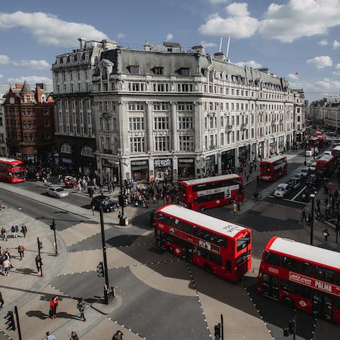 Walk to the shopping hub of Oxford Street, a two-minute stroll away