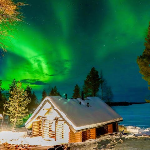 Spot the Northern Lights from your isolated, Finnish Lapland location