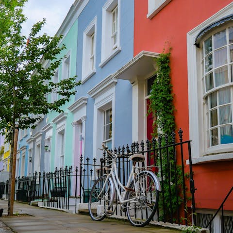 Explore the vibrant streets of Notting Hill, a short walk away