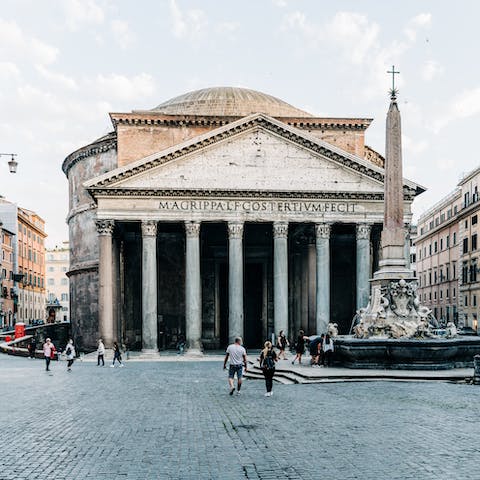 Soak up some history at the Pantheon, twenty minutes away on foot