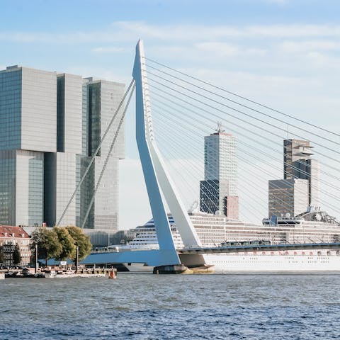 Drive over to the historic port city of Rotterdam in just under an hour