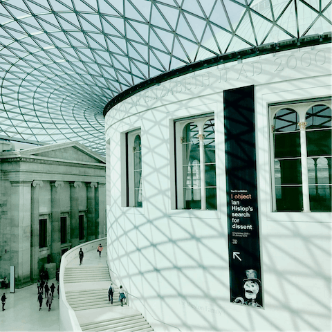 Discover the British Museum's collection of eight million works, just a fifteen-minute stroll from your doorstep