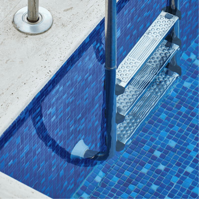 Practise your backstroke in the heated outdoor pool