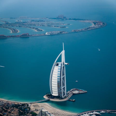 Explore Palm Jumeirah when you're not sunning yourself on the building's private beach