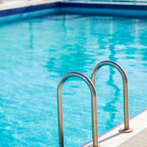 Make a beeline for the communal pool after a workout in the shared gym
