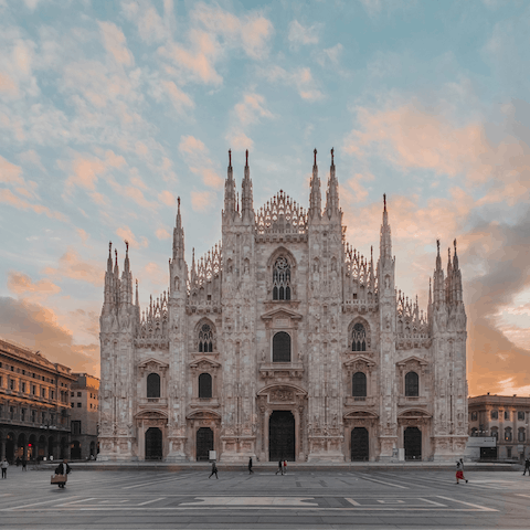 Stay just a fifteen-minute walk away from the Duomo di Milano cathedral 