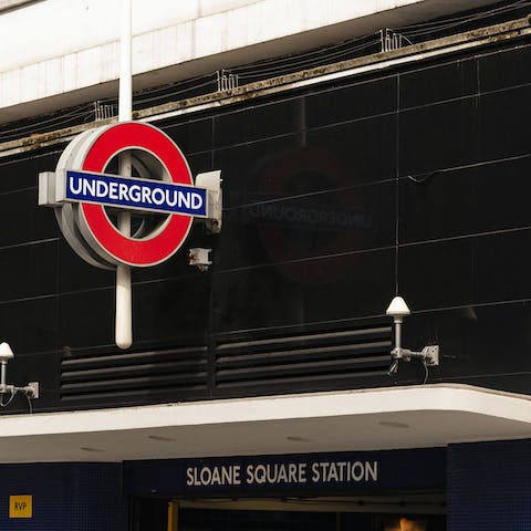 Take a trip on the iconic London underground, two minutes from your door