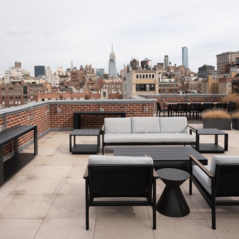 Enjoy sky-high city views from the rooftop terrace