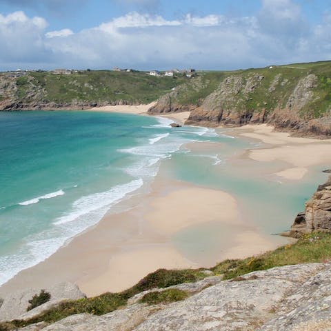 Stay in the idyllic village of Treen right by the stunning Cornish coastline