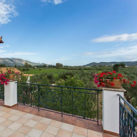Admire the gorgeous views of the countryside from the terrace
