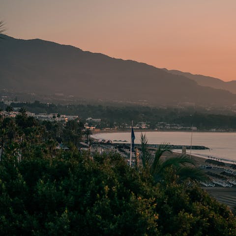 Visit glitzy Marbella, a twenty-minute drive away