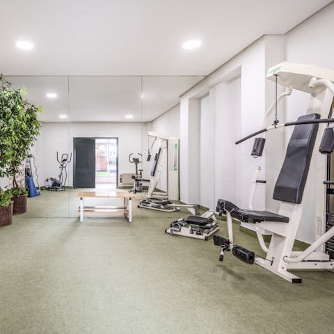 Work up a sweat and stay fit in the communal gym