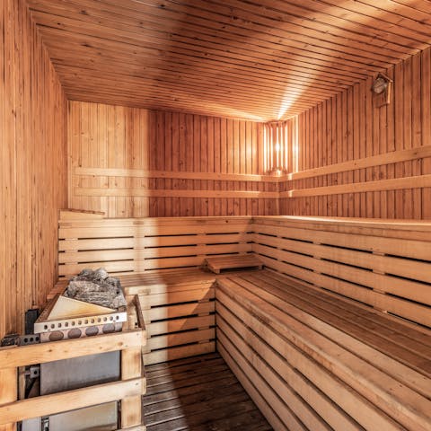 Unwind and relax in the building's shared sauna