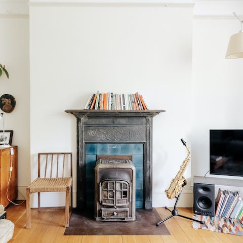 Curl up with a book by one of the retained fireplaces
