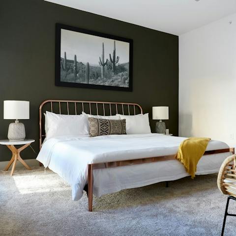 Drift off in the stylish, lofty bedrooms