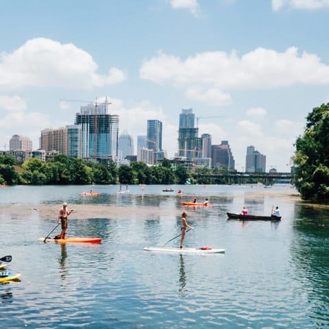 Change up the pace down at Colorado River, it's just a twenty-minute stroll away