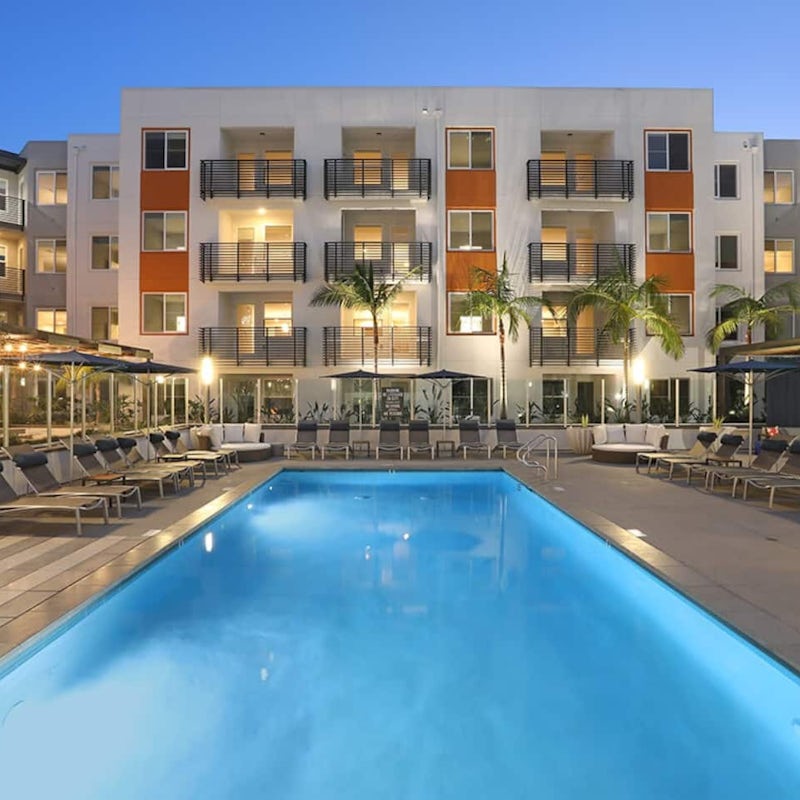 Take a refreshing evening dip in the communal pool