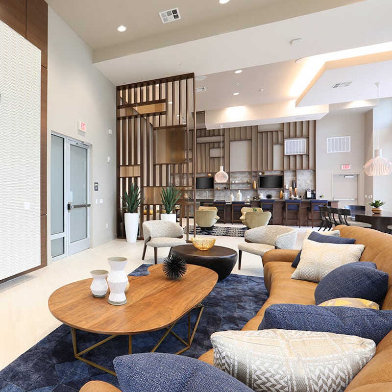 Chill out in the shared lounge spaces equipped with ample seating, TVs, shuffleboard and a pool table