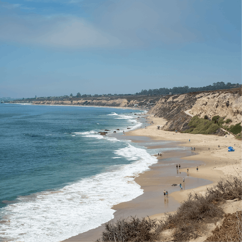 Spend an afternoon at Newport Beach, a fifteen-minute drive away