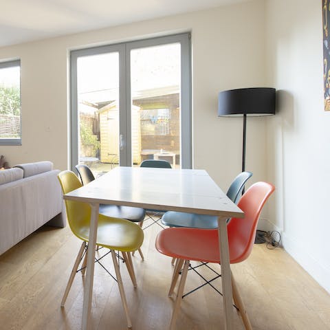 Savour lazy breakfasts in the light-filled dining area