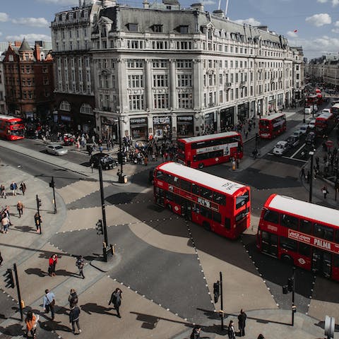 Jump on the tube –⁠ Oxford Street's shopping mecca is fifteen-minutes away