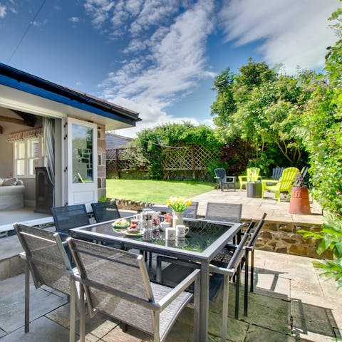 Sit in the privacy of your sunny back garden