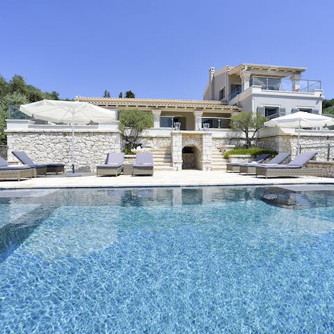 Take a dip in the sparkling private pool