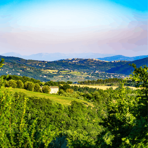 Discover the medieval hill towns and dense forests of Umbria
