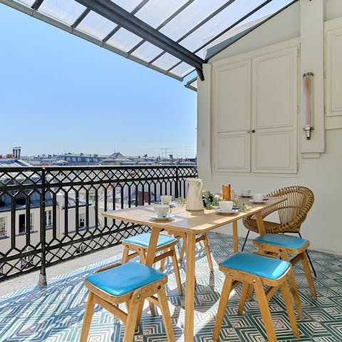 Enjoy your morning coffee or tea on the private terrace 