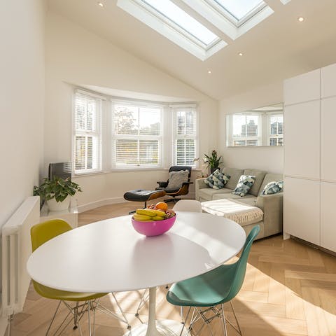 Start the day with breakfast in the wonderfully bright open living area