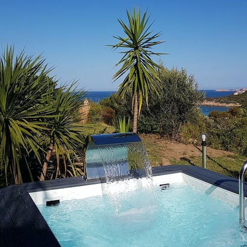 Cool off with a dip in the private outdoor pool while gazing out at ocean views