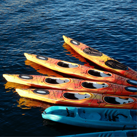 Book a guided kayak tour to explore the nearby islands 