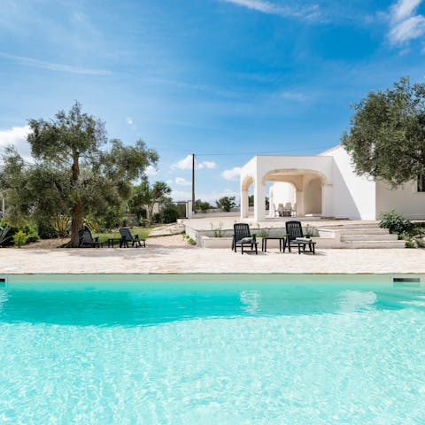Swim in the pool laced with tranquility