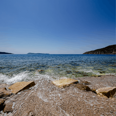 Drive twenty minutes to enjoy a dip in the Adriatic Sea