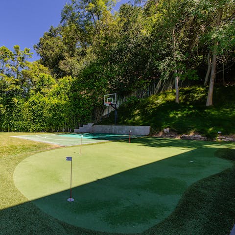 Hone your putting on the green before shooting some hoops on the neighbouring court