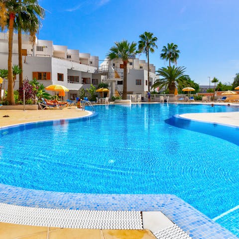 Cool off from the Tenerife sun in the communal pool