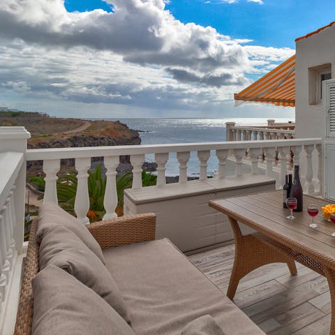 Take in the views over the Atlantic Ocean from your private balcony