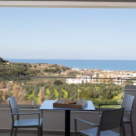 Take your morning coffee with a good helping of the incredible view on offer