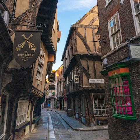 Stroll down the famous Shambles with its Medieval buildings