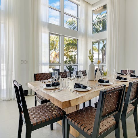 Enjoy an elegant family supper with a view