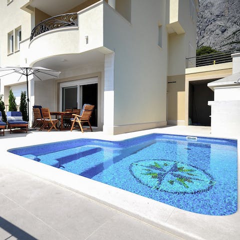 Take a dip in the sun soaked private pool