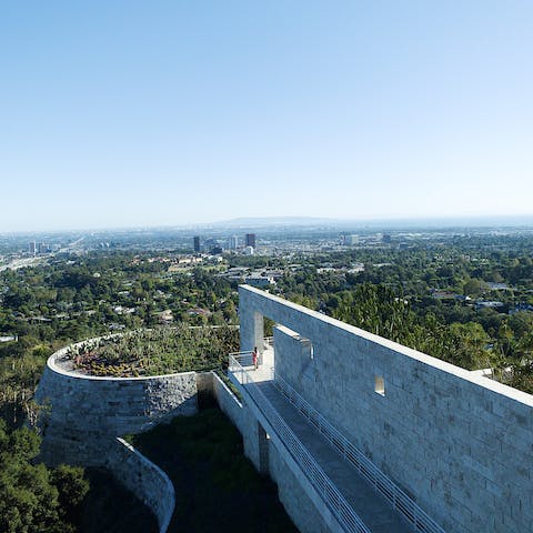 Enjoy amazing views from the Getty Centre platform – a short ten-minute drive away