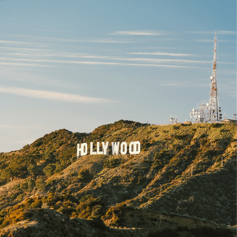 View the Hollywood sign from Griffith Observatory – a fourty-three minute drive away