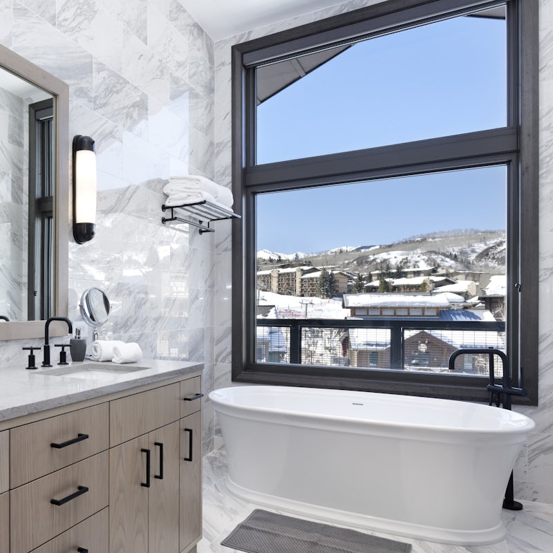Destress in the luxurious freestanding bath