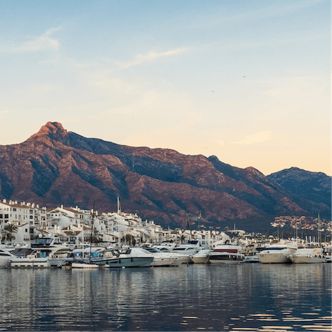 Enjoy the glitz and glamour of the Marbella coastline